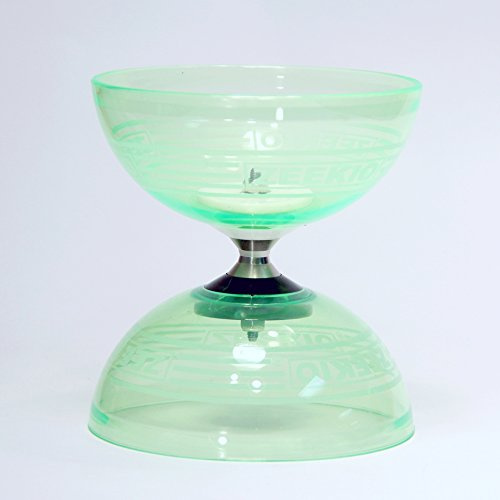 Master Spin Diabolo, Chinese Yo-Yo, Triple Steel Bearings-Fiberglass Stix, String, Mesh Carry Bag, Beginner to Pro (Crystal Green)
