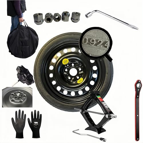 Roue de secours galette 17 compatible avec Toyota Auris COROLLA avec cric, cle, sac et vis de fixation