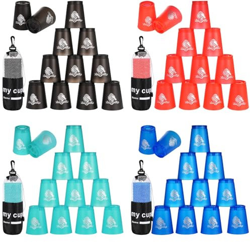 yeesport 48 Stück Sport-Stapelbecher, Sport gkeits-Trainingsspiel für Herausforderungswettkämpfe, Stapelbecher aus Kunststoff, klassisches Familienspiel