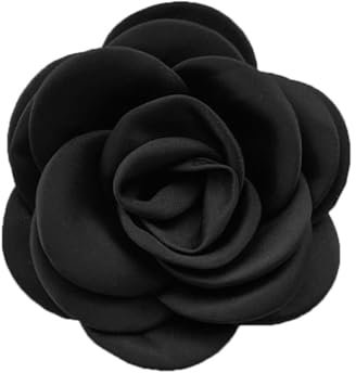 100 Mm Satin Camélia Fleur Grande Broche Épinglettes À La Main Tissu Fleur Broches Broche Pour Fête De Mariage Pour Femmes Hommes Robe Costume Vêtements Épingles à Cheveux Accessoires Bijoux (noir)