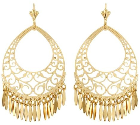 Orecchini pendenti pendenti indiani in filo d'oro per donne, gioielli tradizionali regalo