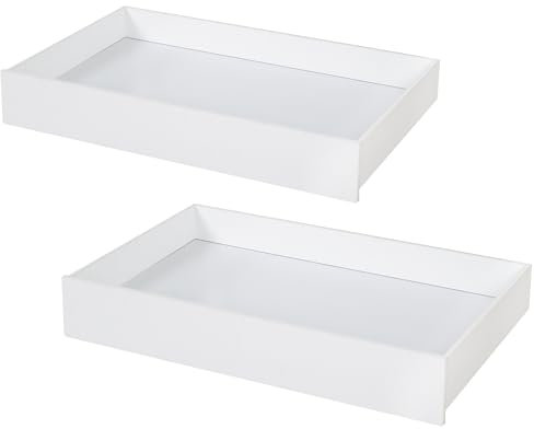 roba Schubladen-Set für Montessori Hausbett 90 x 200 cm - Mobiles 2er Schubkasten-Set -Praktische Stauraumlösung für Kinderbett - Holz weiß lackiert
