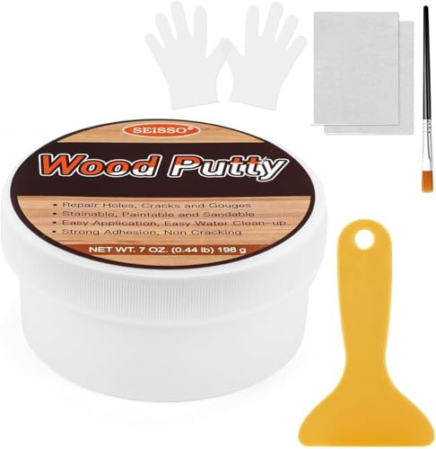 SEISSO 200g Masilla de Madera Caoba, Masilla en Pasta Tapagrietas para Rellenar Agujeros, Grietas, Kit de Reparación de Parquet