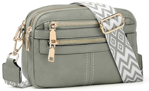 TANTOMI Crossbody Bags for Women, 6-Pockets Cross Body Purse, Vegan Leather Handbags Shoulder Bag for Travel, Gifts for Women