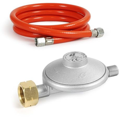 WilTec Kit pressostat 700 mbar avec Tuyau 1,5 m – pour raccords français FR – Détendeur de gaz, limiteur de Pression, régulateur de Pression de gaz