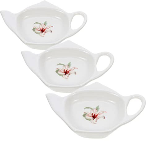 KICHOUSE 3 Piezas Platillo Para Bolsitas De Té De Unidades Bandeja Forma De Tetera Porta Bolsitas De Té Para Taza
