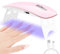 Pavlleen Mini Lampada UV LED per Unghie, Asciuga Unghie con Cavo USB, Petit Asciuga Gel Portatile Pieghevole con Timer da 60 e 120 Secondi per Salone per Unghie, Casa, Viaggi (Rosa)
