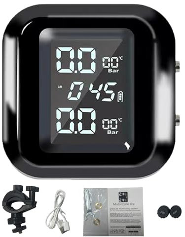 Di Controllo Della Pressione Dei Pneumatici Per Moto, Di Controllo Della Pressione Dei Pneumatici TPMS, Sensore Di Pressione Pneumatico Impermeabile Intelligente, Schermo LCD | Dati