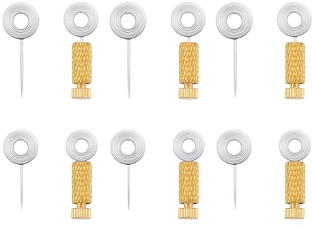 CTWHA 6PCS Leather Sewing Positioning Pins Craft Sewing Fixing Pins Metal Bottom Gold for Handmade DIY Purses