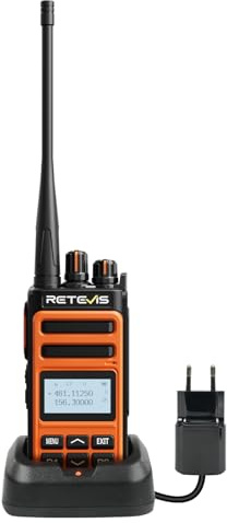 Retevis C66B Walkie-talkie, Professionell Amatörradioapparat för Vuxna, 100 Minuter Snabbladdning, Anpassningsbara Sidoknappar, Brusreducering, 1500 mAh, för Vandring, Camping (orange, 1-pack)