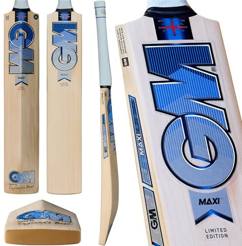 GM Maxi Limited Edition Cricket Bat 2026 - Prime English Willow, L540 Power Blade, Low Swell Profile, Fuze Grip, Full Size Short Handle, Made in England by Gunn & Moore