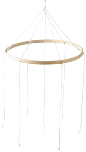 harayaa Telaio Mobile in Legno per Bambini, Fai da Te Arillo da Soffitto, Supporto Mobile Giostrina Culla Neonato, Accessori Letto per Bambini per Lettini, Letto, Balcone, Cerchio, 23 Cm 6 Fori