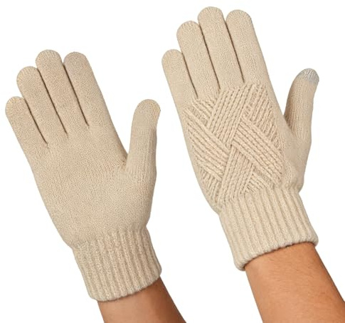 Guanti da donna | Guanti termici in maglia – Guanti caldi in maglia, per guida, equitazione, corsa, lavoro, pattinaggio, escursionismo, sms