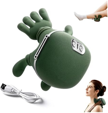 Masseur chauffant, masseur de cou, masseur Shiatsu portable for la nuque et le dos, masseur électrique for la nuque avec doigts, design ergonomique imitant la main