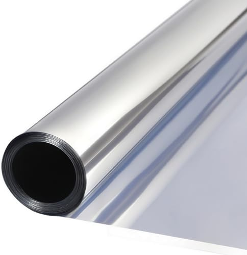 Wholede Vinilo Pet Película Adhesiva Lámina de Espejo para Ventanas Cristal Unidireccional Protector de Privacidad Anti 99% UV y Anti 85% IR para Hogar y Oficina (50 x 200cm)
