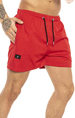 Redbridge badbyxor för män, korta badshorts, snabbtorkande, röd, M