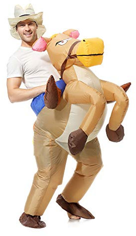 EONPOW Inflable Traje Halloween Cosplay Fiesta Fantasía Carnival Adulto Caballo Cowboy Disfraces Inflable Inflable Traje