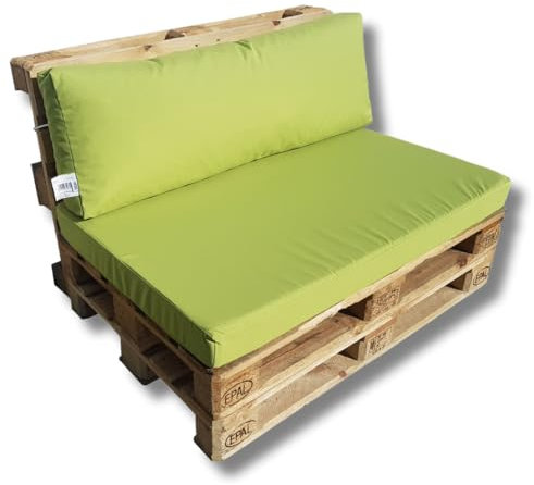 Natalia Spzoo Palettenkissen Set für Palettenmöbel Sitzkissen und Lehne mit Reißverschluss passend für Paletten 120 x 80 cm (Apfelgrün)