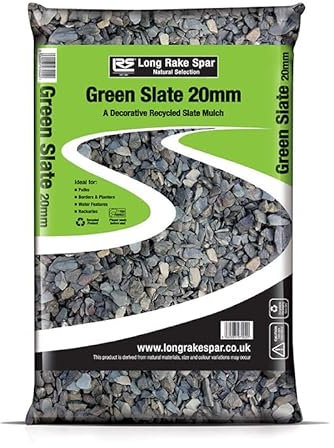 Green Slate Chippings | 20mm | 20kg | Aggregates, Garden Pebbles, Garden Chippings, Driveway Stones/Sealer