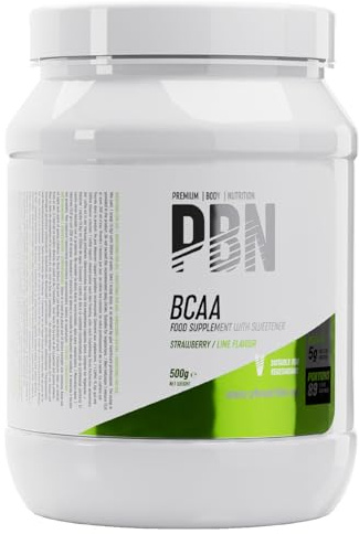 PBN - Premium Body Nutrition BCAA Fraise/Citron vert, 500g, Nouvelle saveur améliorée