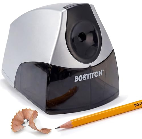 Bostitch Personal Electric Pencil Sharpener, Electrical Automatic Powerful Motor for Fast Sharpening, Compact Electric Sharpener, Includes Sharpening Tray & Safety Switch for Home, School, Office.
