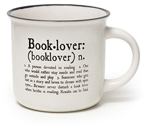 Legami - Cappuccinotasse, Book Lover Thema, New Bone China Porzellan, Take a Break Collection, Fassungsvermögen 350 ml, spülmaschinenfest