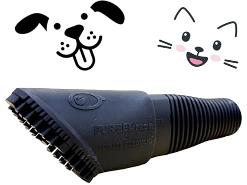 Buff Brite Fur Remover PRO II (2.0) with Fang Adapter - Dog and Cat Grooming Tool, Vacuum Attachment for Pet Hair Removal