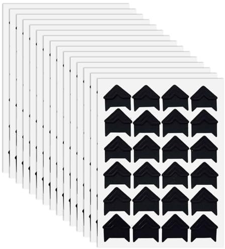 Fotoecken Aufkleber Selbstklebend 360 Stück Foto Klebeecken Schwarz Fotoecken Klebeecken für DIY Fotos Fotoalbum Journal 15 Blätter