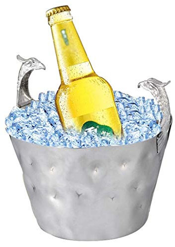 Pimex Ice Bucket Secchiello per Il Ghiaccio Grande | Raffreddatore per Vino con Secchiello per Ghiaccio e Champagne Economico in Acciaio Inossidabile