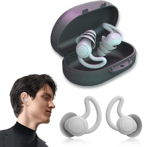 1 Paia Tappi Orecchie Dormire Tappi Orecchie Antirumore Dispositivi di Protezione dell’udito Morbidi e Riutilizzabili in Silicone per il russare viaggi concerti studio forti rumori lavoro