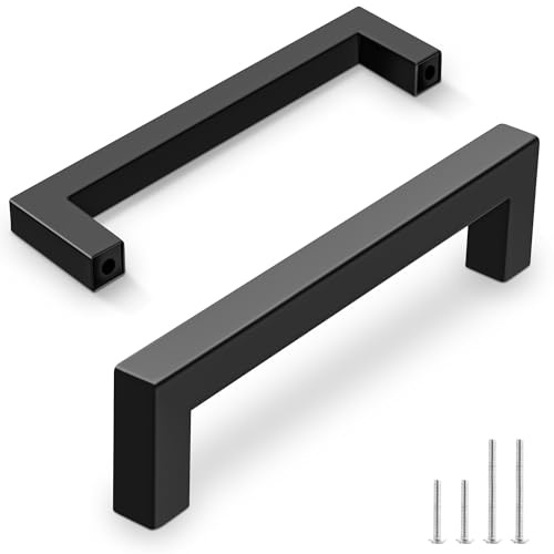 Vortix 10 Maniglie per Mobili da Cucina in Acciaio Inox Nero,Design Contemporaneo maniglie per Cucina, Bagno,Cassetti e Armadi