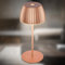 BRILONER - Riffle Mini LED Tischlampe kabellos IP44 mit Lichtkante, Touchdimmer, Akku tauschbar, Nachttischlampe, LED Lampe, Akku Lampe, German Design Award Winner 2025, 8,5 x 20 cm, Kupferfarbig