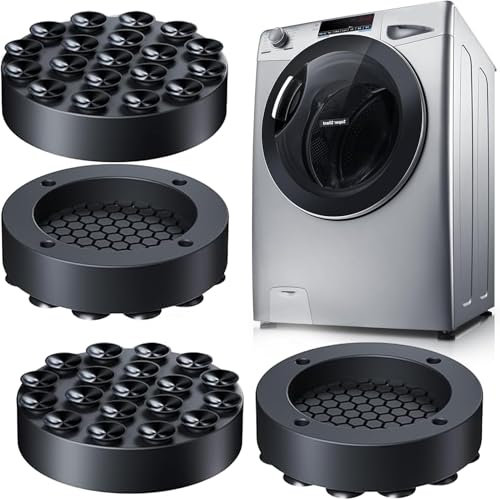 4 Stück Antivibrationsmatte Waschmaschine,Waschmaschinen Unterlage,Antirutschmatte Waschmaschine,Waschmaschine Füße Matte,Rutschfeste Silikonpad Für Waschmaschine,Wäschetrockner,Kühlschrank,Tisch