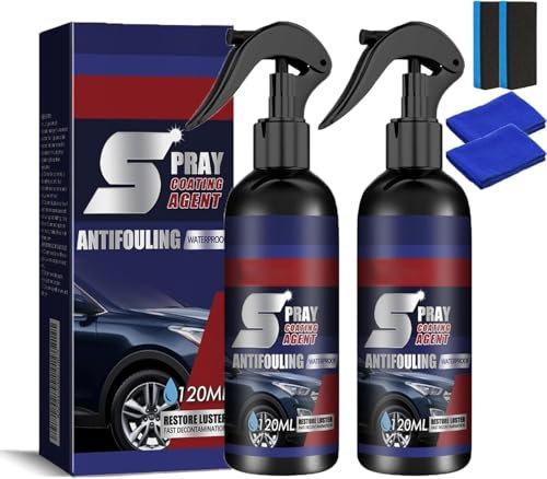 2Pcs Multi-Functional Coating Renewal Agent, 3 in 1 Ceramic Car Coating Spray, High Protection Quick Cares Coatings Sprayes, C-ar Coat-ing Agent Sprayed, Cars Fast-Acting Coa-ting Sprays