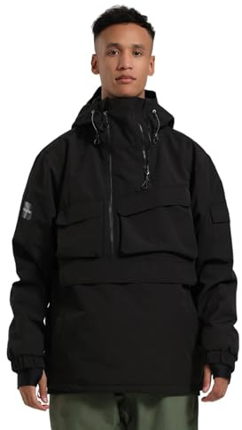 GSOU SNOW Mens Ski Jacket Snowboard Jacket - Baggy Waterproof Windproof Breathable Warm Hooded