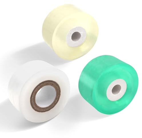 3 Rouleau Ruban de Greffage, 3cm Ruban de Greffe d'arbres de Jardin, Ruban Extensible de Greffe D'Arbre, Ruban Greffage Plante pour Arbre Fruitier, Semis, Fleurs, Pépinière (Jaune + Vert + Blanc)