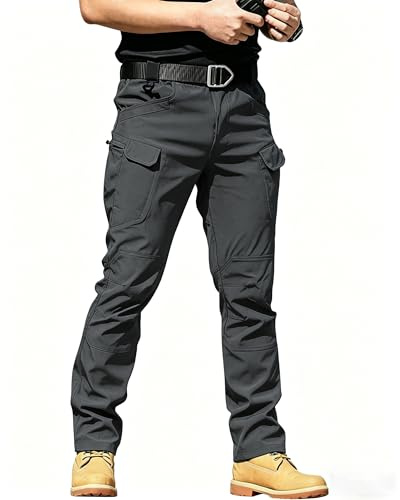 DUOLUVA Pantalon Cargo Homme Tactique Multi Poches X7 (Pas de Ceinture) | Cargo Trouser Mens Combat Stretch Extensible Séchage Rapide