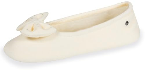 Isotoner Zapatillas de casa Bailarinas mujer, pantuflas modernas y cómodas algodón orgánico