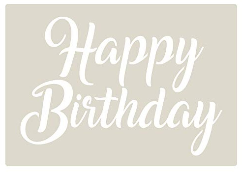 Happy Birthday Scroll Stencil - A7 (10x7cm) Cake Decorating & Craft Stencil