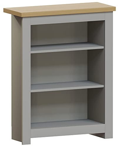 Vida Designs Arlington Bookcase Modern Display Shelves Storage MDF Furniture Grey (3 Tier)