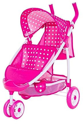 Roma Dotty Tandem Poussette Double pour poupées Rose à Pois