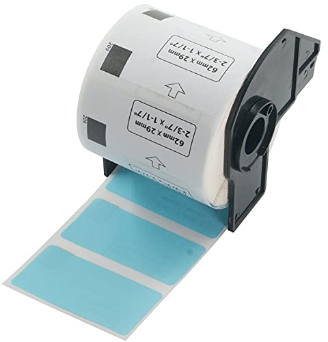 BETCKEY - 1 Rotolo DK-11209 Etichette per Indirizzi Compatibile con Brother, 62mm x 29mm, 800 Etichette Colorate Blu per Stampanti di Etichette Brother QL