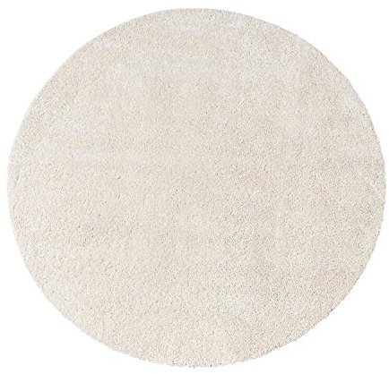 Möbel Jack Wohnzimmerteppich Florteppich Webteppich | Polypropylen | Cremefarben | Ø 120 cm