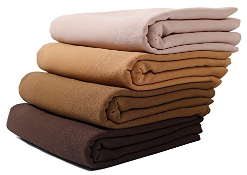 Febfim 4 PCS Muslim Women Soft Premium Solid Chiffon Hijab Scarves Shawl Long Scarf Wrap Scarves with Gift Box (Clear)