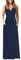 AUSELILY Ete Robe Longue Femme Maxi Robe V Col sans Manches avec Poches Bleu Marine XL