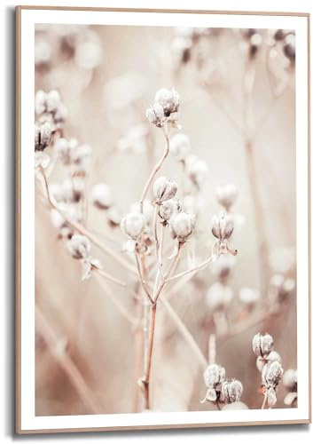 REINDERS Gerahmtes Bild, Getrockneter Zweig, Wohnzimmer, Bilder, Wanddeko, Room Decor, MDF, Beige, 70 x 50