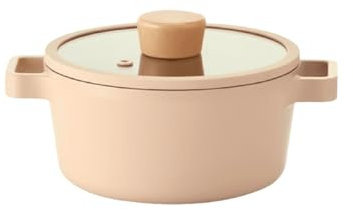 FIKA Kitchen 1.3QT Mini Stockpot with Lid, Healthy Cooking Nonstick Ceramic Coating Petit Stew Soup Pot, Induction Compatible Cookware, Made in Korea (6.3 / 16cm)