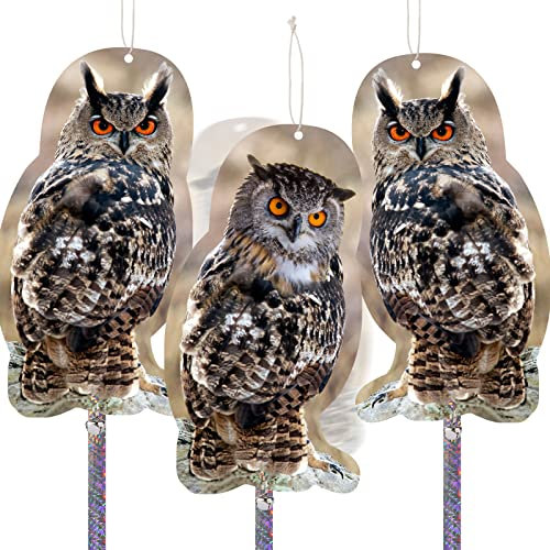 Taubenabwehr Taubenschreck Für Balkon, Vogelschreck Vogelabwehr, Raben Attrappe, Plastik Eule Mit Reflective Tape Vögel Vertreiben Spatzen 3 Stück