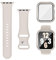 Joehwerr 3-in-1 for Apple Watch Straps 40mm with Case & Screen Protector, Silicone Sport Strap and Protective Cover with 9H Tempered Glass for iWatch Series 6/5/4/SE, Starlight