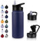 UMBFUN Insulated Water Bottle - 500ml 2 Lids (Straw Lid and Spout Lid) - with Straw,Stainless Steel Double-Walled Insulated Vacuum Leakproof,BPA Free,Drink Flask for Travel Sports Gym Camping Hiking